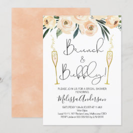 Brunch och Bubly Blommigt Inbjudningskort för möhi