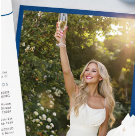 Brunch och Bubly Blue Möhippa Inbjudan