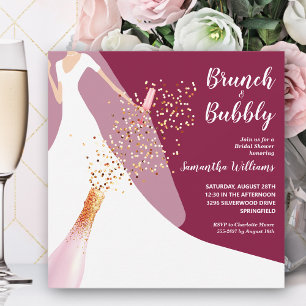 Brunch och Bubly Bride på Möhippan Cranberry Inbjudningar