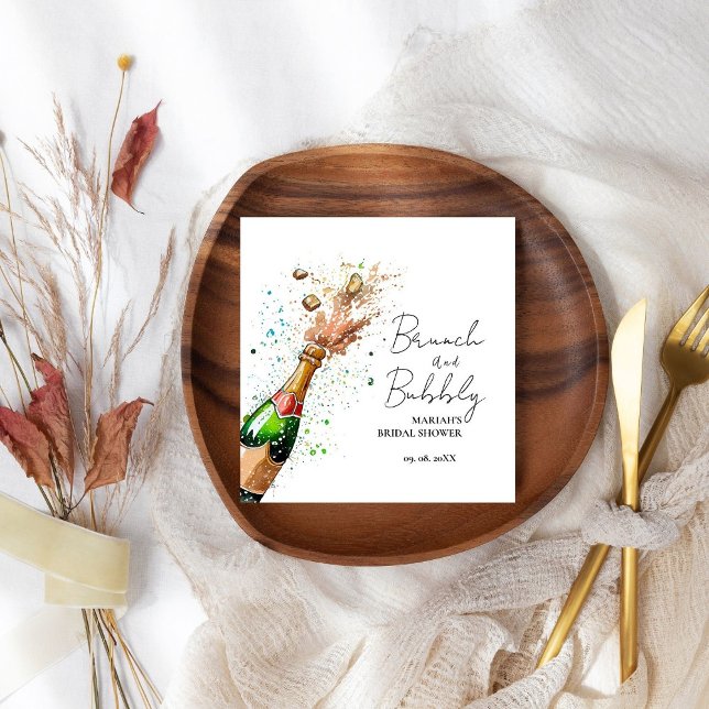 Brunch och BubLY Champagne-broschyr Pappersservett (Skapare uppladdad)
