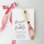 Brunch och BubLY Champagne-Möhippa Invati Inbjudningar<br><div class="desc">Rosa och Guld Champagne Brunch och Bubly Inbjudningskort för möhippan. Designad med en vacker vattenfärg Champagne Flaska. Matchande objekt i vår butik Cava Party Design.</div>