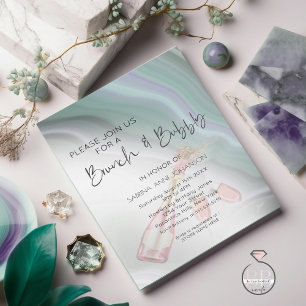 Brunch och BubLY Dreamy Mint Jade Sage and Violet Inbjudningar