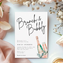 Brunch och Bubly Elegant Inbjudningskort för möhip