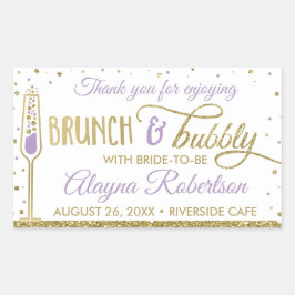 Brunch och Bubly Flaska Wrapper, Faux Glitter Rektangulärt Klistermärke