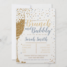 Brunch och Bubly guld glitter_dusty blue_larger Inbjudningar
