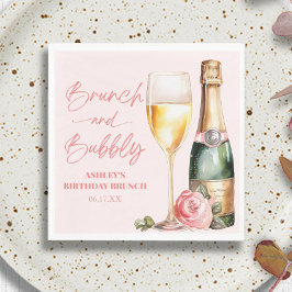 Brunch och BubLY Mimosa Champagne Birthday Brunch Pappersservett