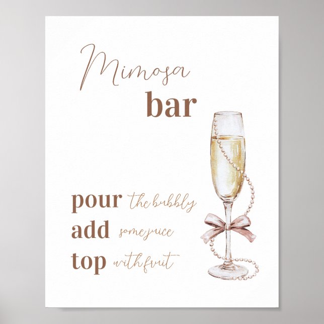 Brunch och Bubly Mimosa Pub Sign 8x10 Poster (Framsidan)