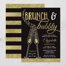 Brunch och Bubly Möhippa Inbjudan, Faux Guld Inbjudningar