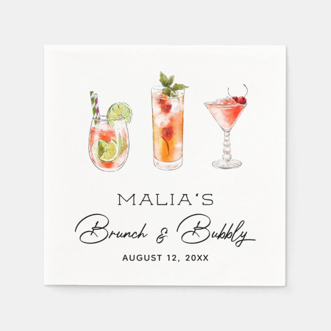 Brunch och Bubly Möhippa Napkin Pappersservett (Framsidan)