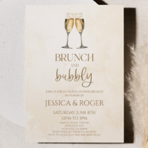 Brunch och Bubly Par Möhippa Brunch Inbjudningar