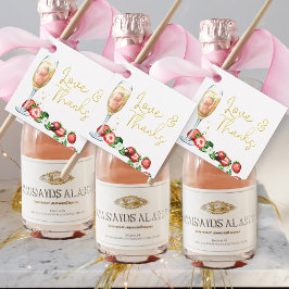 Brunch och Bubly Strawbär Kärlek och tack Gåvor Etiketter