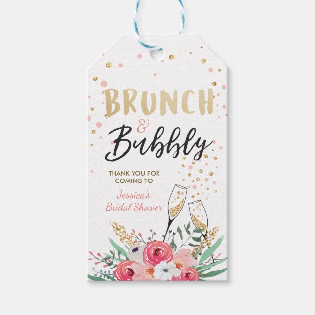 Brunch och Bubly Tack märkre Möhippa Presentetikett (Framsidan)