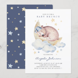 Brunch om vattendfärgspolning Baby Bear Baby Inbjudningar