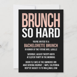 Brunch så hård Rosa Bachelorette Brunch-inbjudan Inbjudningar