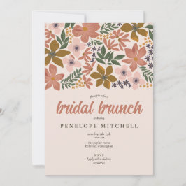 Brunch Shower för blommigt Möhippa Inbjudningar