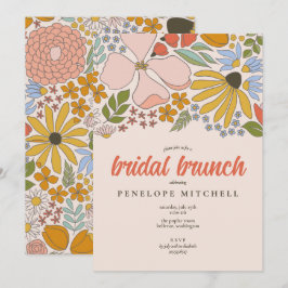 Brunch Shower för blommigt Möhippa Inbjudningar