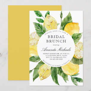 Brunch Shower för Lemon Mediterranean Gult Möhippa Inbjudningar