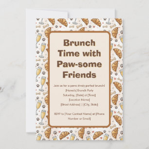 Brunch Time med Tass-some Friends-inbjudan Inbjudningar