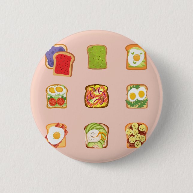 Brunch Toast Mönster Knapp (Framsida)