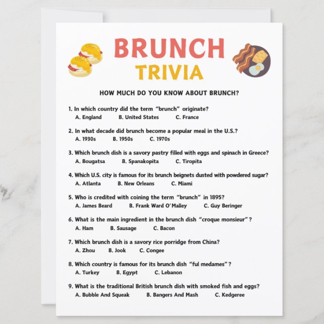 Brunch Trivia Game (Framsida)