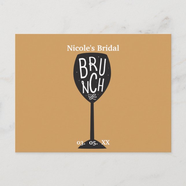BRUNCH Vinglas ALLA FÄRGER & TILLFÄLLE Trendigt St Vykort (Framsida)