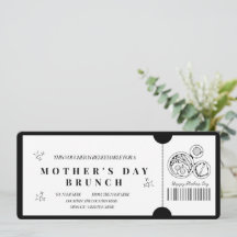 Brunch Voucher, fet minimalistisk Mor dag