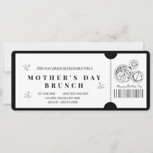 Brunch Voucher, fet minimalistisk Mor dag