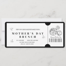 Brunch Voucher, fet minimalistisk Mor dag Inbjudningar