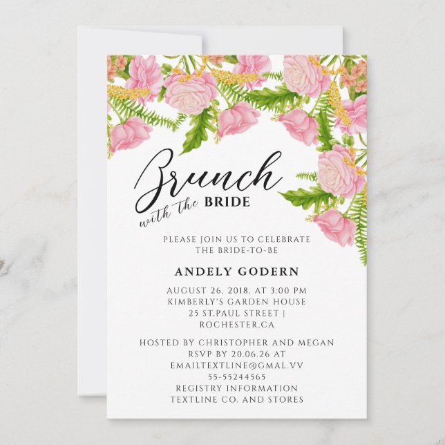 Brunch With the Bride Invitation Inbjudningar (Framsida)