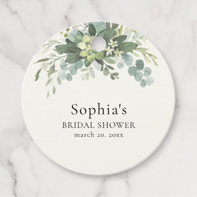 Brunch y Bubbly Glass of Champange Bridal Shower Gåvor Etiketter (Framsida)