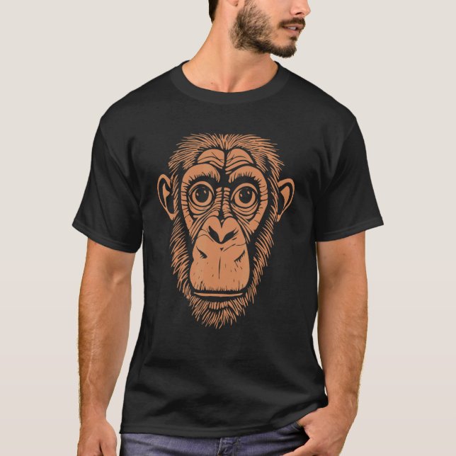 Brunchimpans - Ape ej monokey - Cute Chimp T Shirt (Framsida)