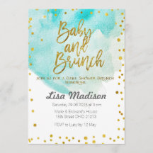 Brunchinbjudan till Blue Mint Baby Shower