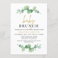 Brunchinbjudan till Eucalyptus Baby Shower