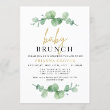 Brunchinbjudan till Eucalyptus Baby Shower