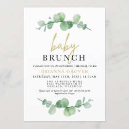 Brunchinbjudan till Eucalyptus Baby Shower Inbjudningar