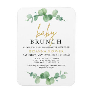Brunchinbjudan till Eucalyptus Baby Shower Magnet