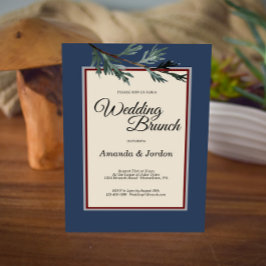 Brunchinbjudan till Gräs Blue Winter Wedding Brunc Inbjudningar