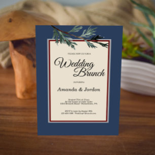 Brunchinbjudan till Gräs Blue Winter Wedding Brunc Inbjudningar