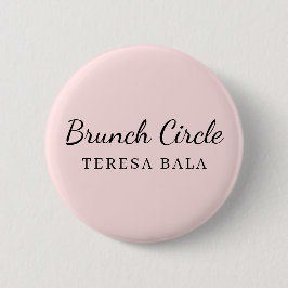 Brunchklubb | Rosa handskrivet manusnamn design Knapp