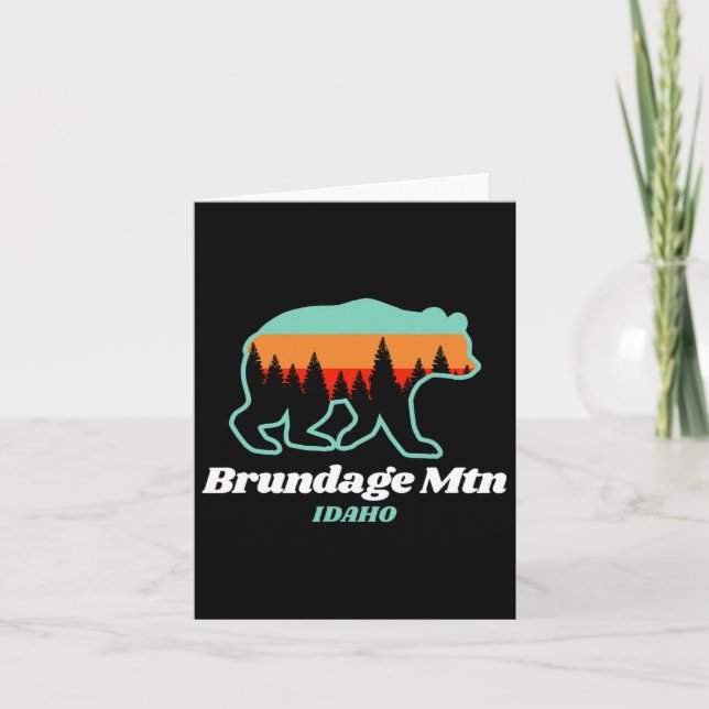 Brundage Mountain Idaho Skiing Snowboarding Bear Kort (Framsida)