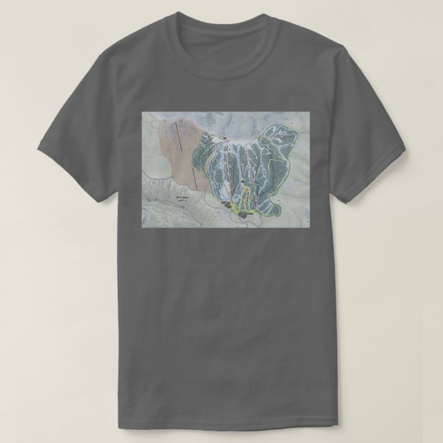 Brundage Resort Trail Karta T Shirt (Design framsida)