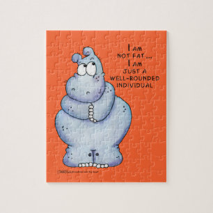 Brundöende Hippo-Blue Hippopotamus Pussel