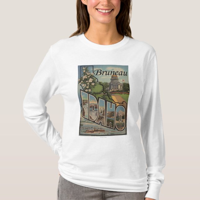 Bruneau Idaho - stora brevplatser T-shirt (Framsida)