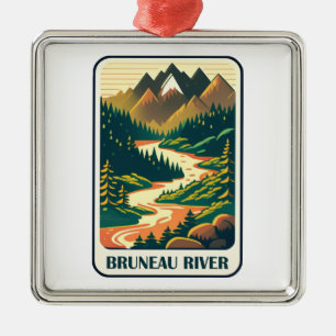 Bruneau River Idaho Färg Julgransprydnad Metall