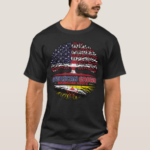 Brunei Bruneian American USA Träd Roots Flagga T Shirt