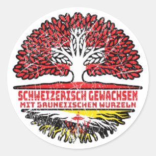 Brunei Bruneiisch Schweizer Schweiz Baum Wurzel Runt Klistermärke