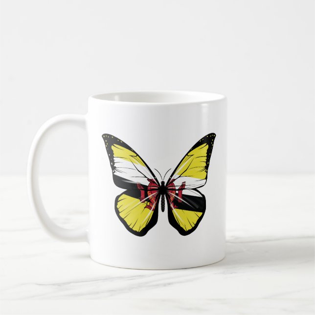 Brunei Butterfly Flagga Kaffemugg (Vänster)