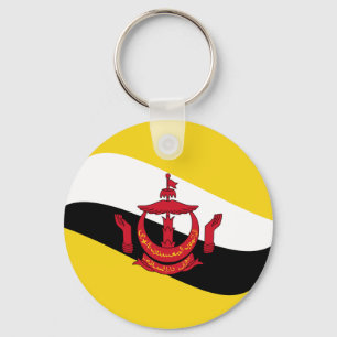Brunei Fisheye Flagga Keychain Nyckelring