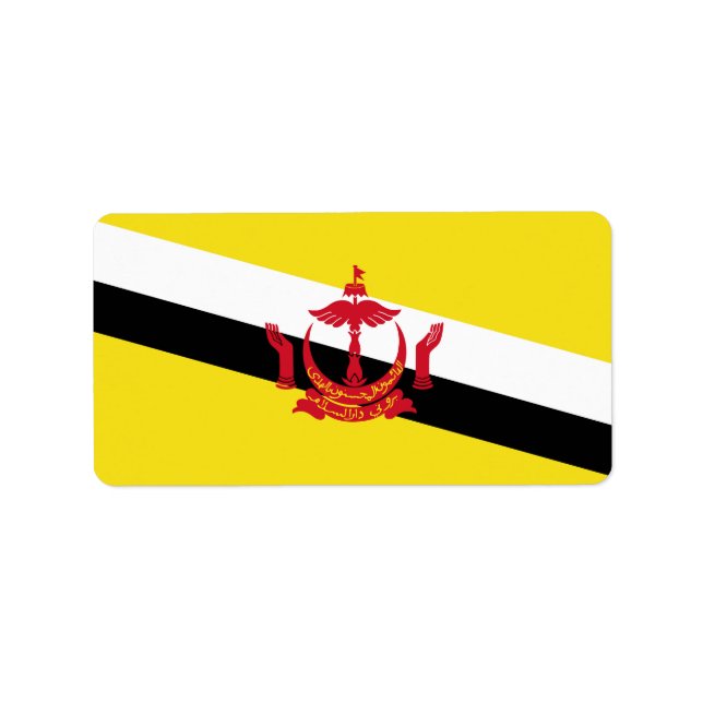 Brunei flagga adressetikett (Framsidan)