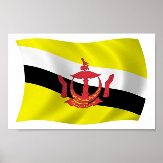Brunei Flagga Affisch Print (Framsidan)
